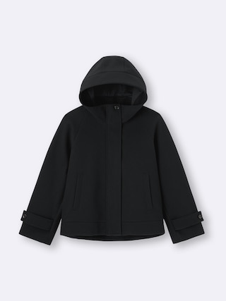 コージーメルトンショートフーディコート+OS(米国仕様) 【レディース】 【アウター】【GU公式/ジーユー】 【BLACK】 コージーメルトンショートフーディコート+OS(米国仕様) 【レディース】 【アウター】【GU公式/ジーユー】 【BLACK】