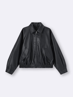 フェイクレザーハリントンジャケット+OS(米国仕様)