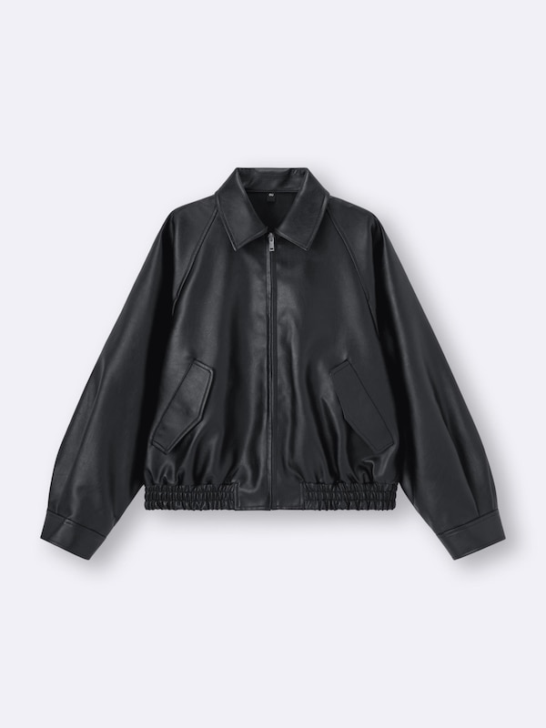 フェイクレザーハリントンジャケット+OS(米国仕様)