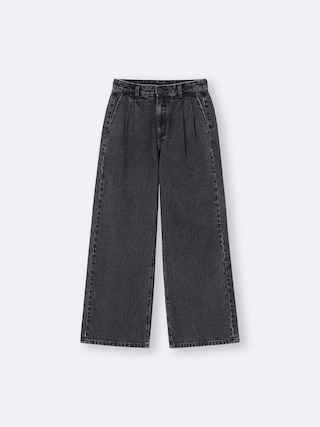 デニムタックトラウザー+OS(米国仕様) 【レディース】 【パンツ】【GU公式/ジーユー】 【DARK GRAY】 デニムタックトラウザー+OS(米国仕様) 【レディース】 【パンツ】【GU公式/ジーユー】 【DARK GRAY】