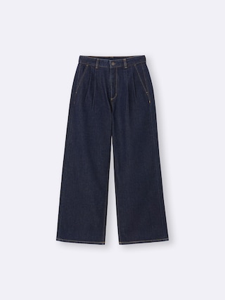 デニムタックトラウザー+OS(米国仕様) 【レディース】 【パンツ】【GU公式/ジーユー】 【NAVY】 デニムタックトラウザー+OS(米国仕様) 【レディース】 【パンツ】【GU公式/ジーユー】 【NAVY】