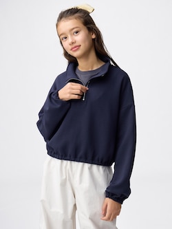 GIRLSパフスウェットハーフジッププルオーバーJR