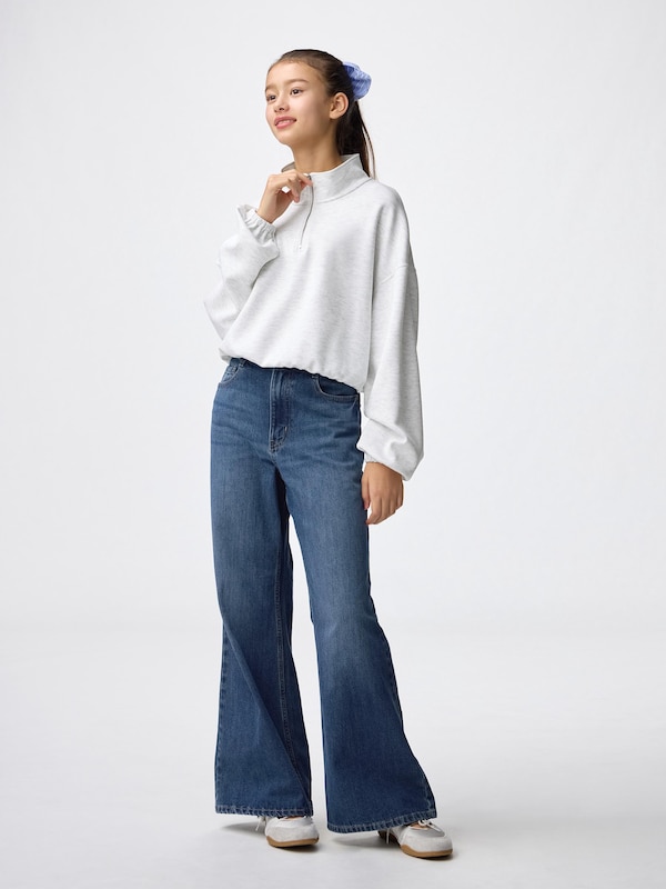 GIRLSパフスウェットハーフジッププルオーバーJR