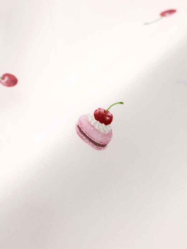 GIRLSサテンパジャマ(半袖&ショートパンツ)(チェリー)