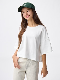 GIRLSコットンオーバーサイズクロップドT JR