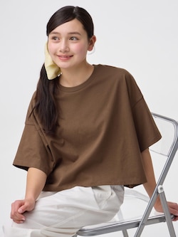 GIRLSコットンオーバーサイズクロップドT JR