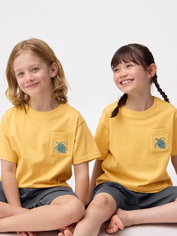 KIDS(男女兼用)コットンラウンジセット(半袖&ショートパンツ)(タートル)