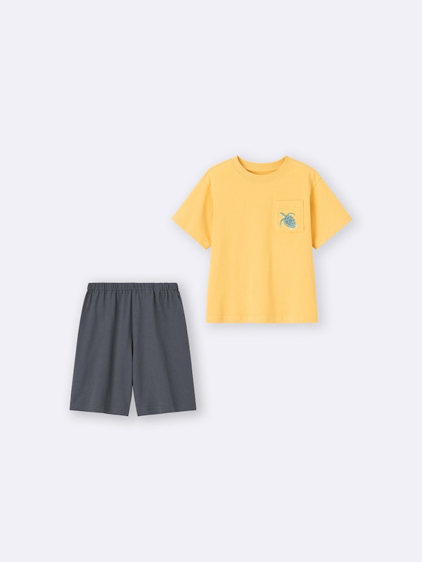 KIDSコットンラウンジセット(半袖&ショートパンツ)(タートル)