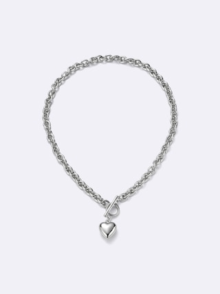 ハートモチーフボリュームチェーンネックレス 【レディース】 【グッズ】【GU公式/ジーユー】 【SILVER】 ハートモチーフボリュームチェーンネックレス 【レディース】 【グッズ】【GU公式/ジーユー】 【SILVER】