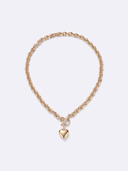 ハートモチーフボリュームチェーンネックレス