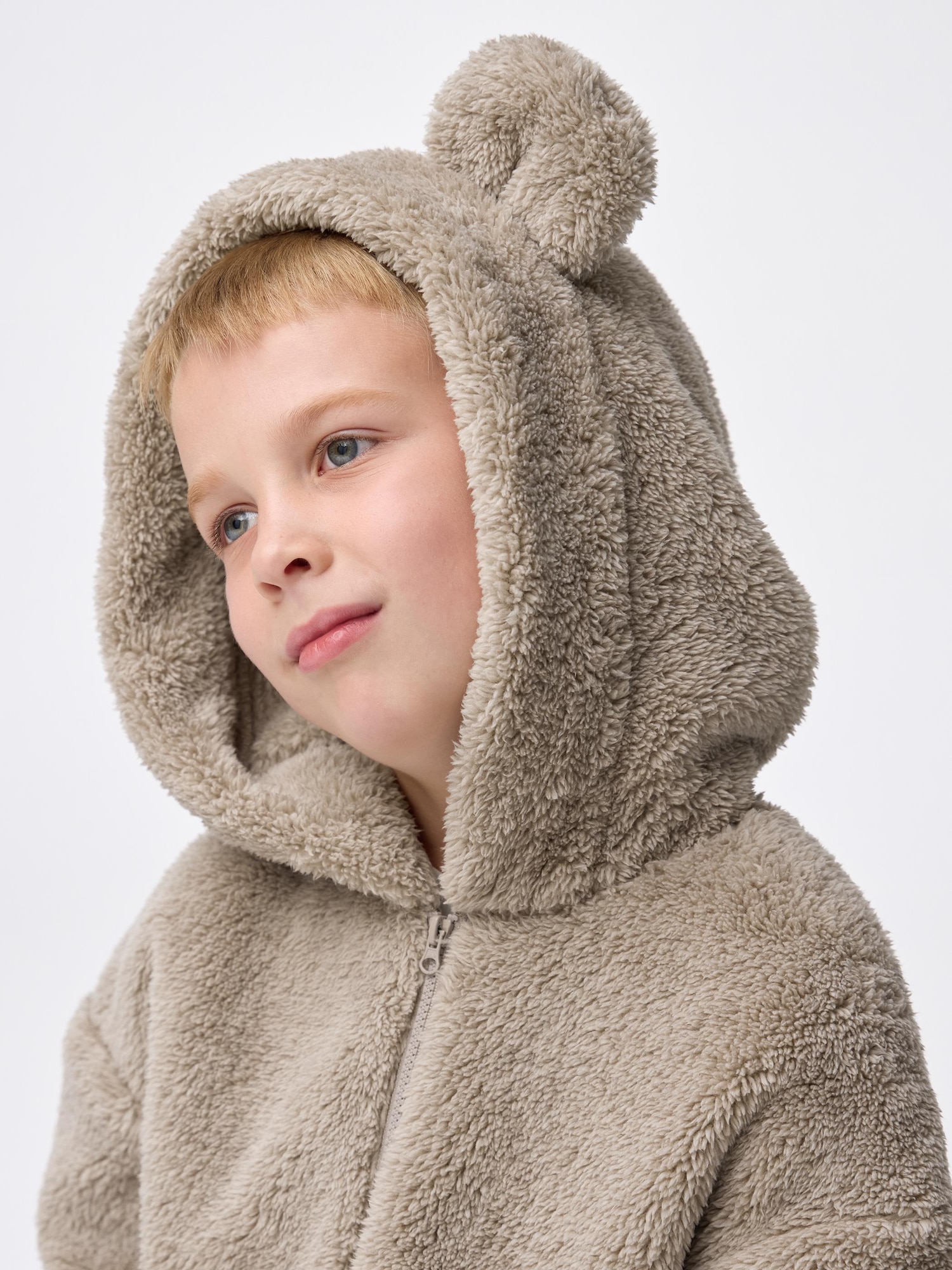 GU公式 | KIDS(男女兼用)マシュマロフィールフルジップパーカ(ベアB)