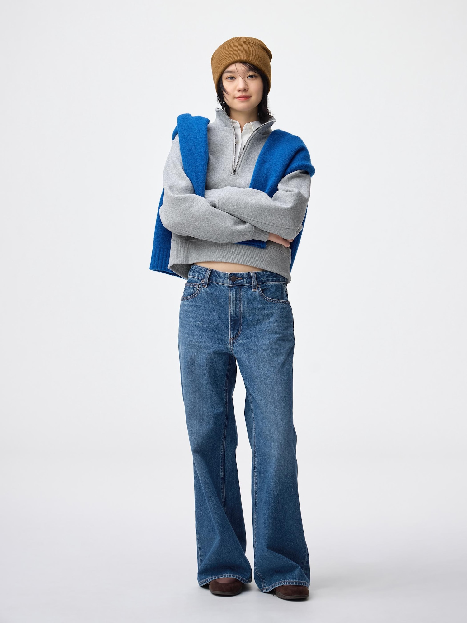 バギーフレアデニム コーティングデニム GU公式 | バギーフレアジーンズ(丈標準72.0～76.0cm)