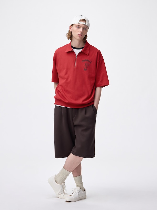 ハーフジップスウェT(5分袖) Cornell