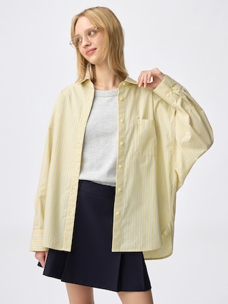 ドルマンスリーブストライプシャツ 【レディース】 【シャツ・ブラウス】【GU公式/ジーユー】 【YELLOW】