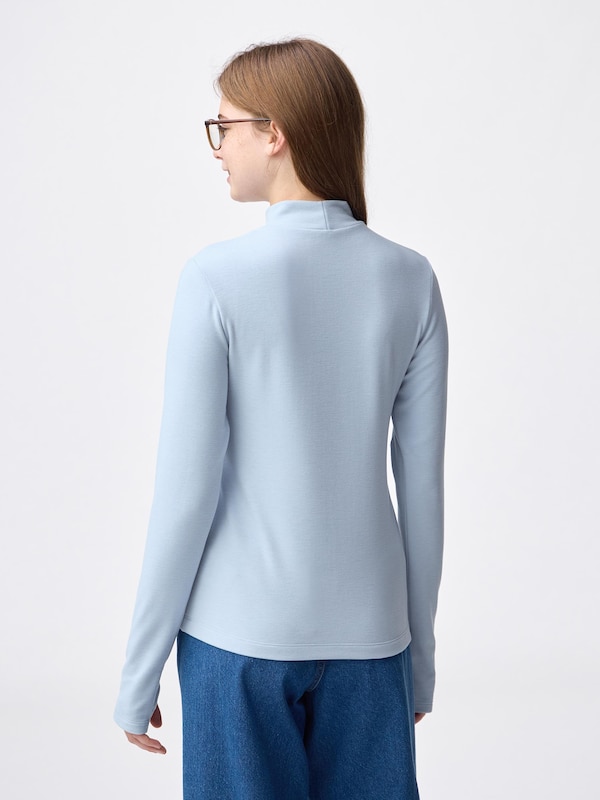 ウォームスムースモックネックT(12分袖)