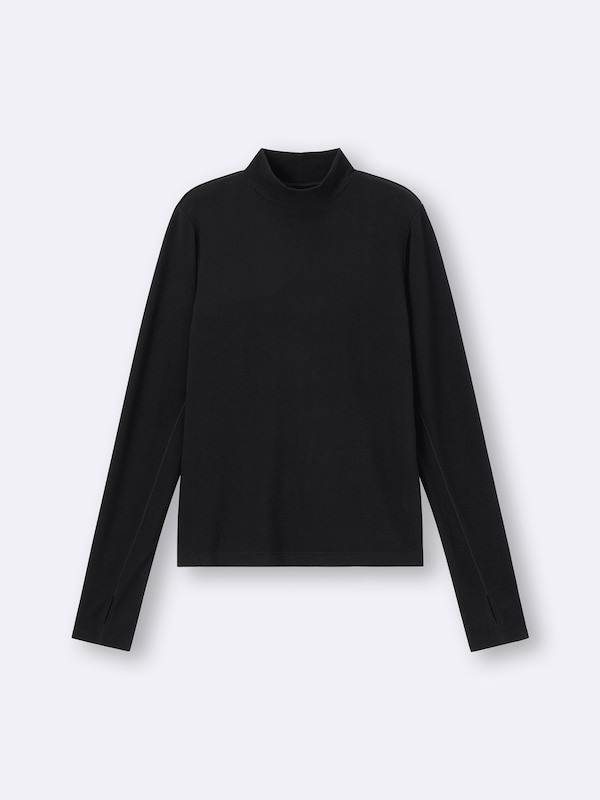 ウォームスムースモックネックT(12分袖)