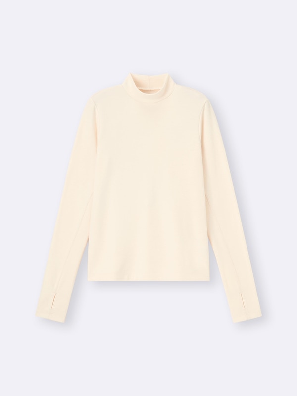 ウォームスムースモックネックT(12分袖)