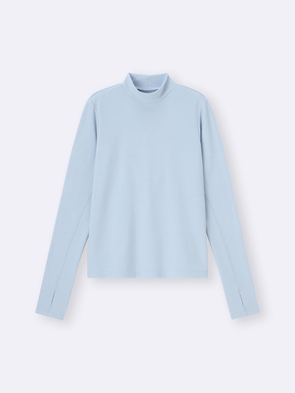 ウォームスムースモックネックT(12分袖)