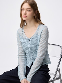 レースリボンカーディガン Q
