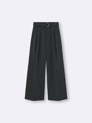 ベルテッドワイドパンツ+OS(米国仕様) 【レディース】 【パンツ】【GU公式/ジーユー】 【BLACK】 ベルテッドワイドパンツ+OS(米国仕様) 【レディース】 【パンツ】【GU公式/ジーユー】 【BLACK】