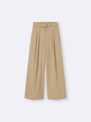 ベルテッドワイドパンツ+OS(米国仕様) 【レディース】 【パンツ】【GU公式/ジーユー】 【BEIGE】 ベルテッドワイドパンツ+OS(米国仕様) 【レディース】 【パンツ】【GU公式/ジーユー】 【BEIGE】