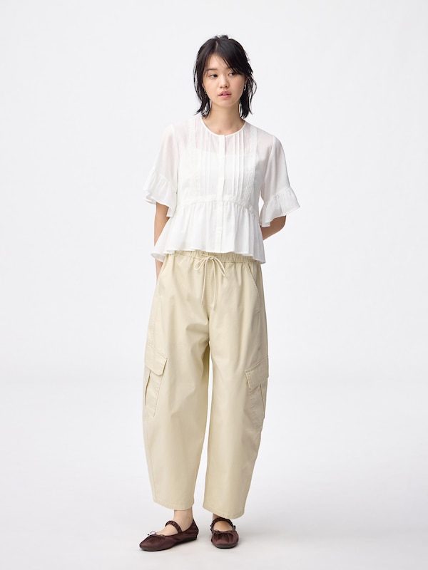 レースフリルブラウス(半袖)