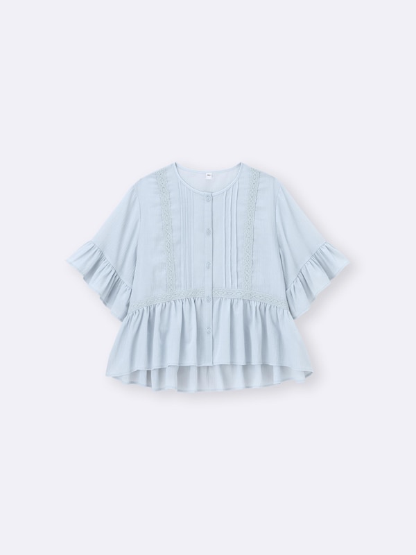 レースフリルブラウス(半袖)