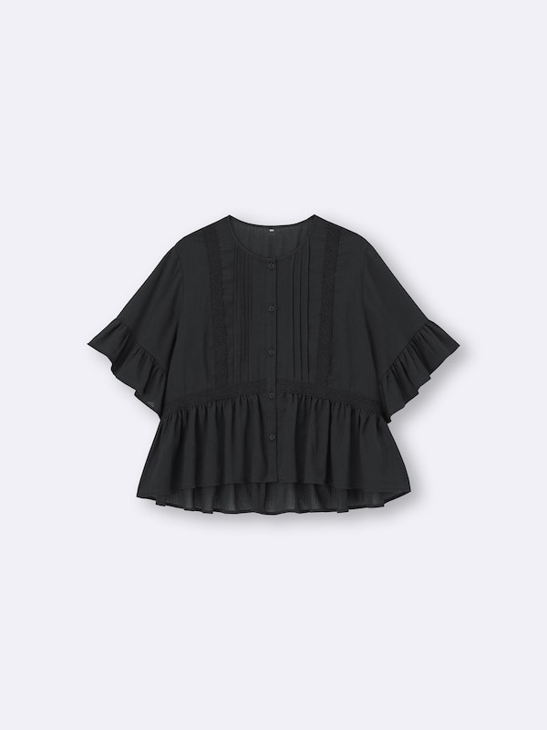 レースフリルブラウス(半袖)