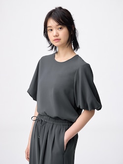 バブルスリーブブラウス(5分袖)