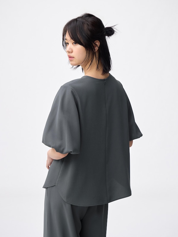 バブルスリーブブラウス(5分袖)