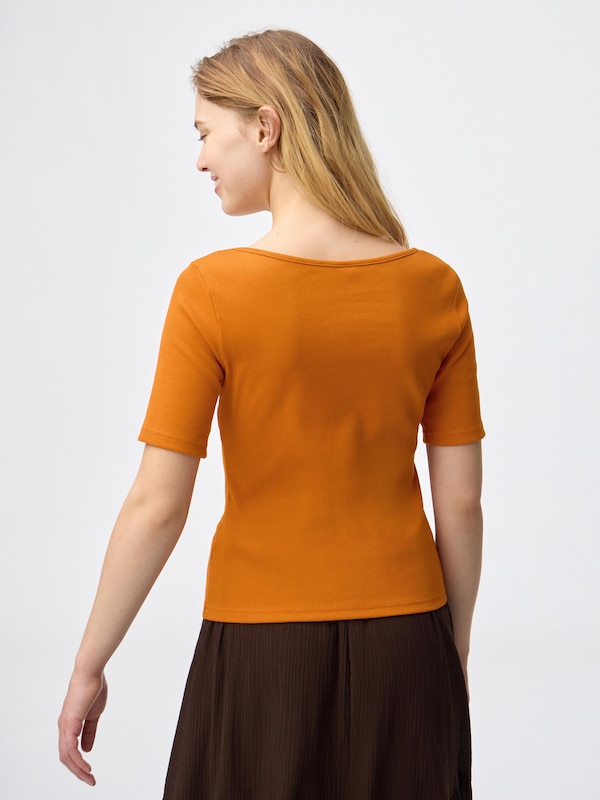 リブボートネックT