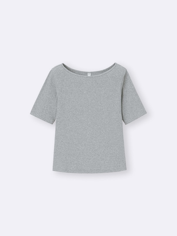 リブボートネックT