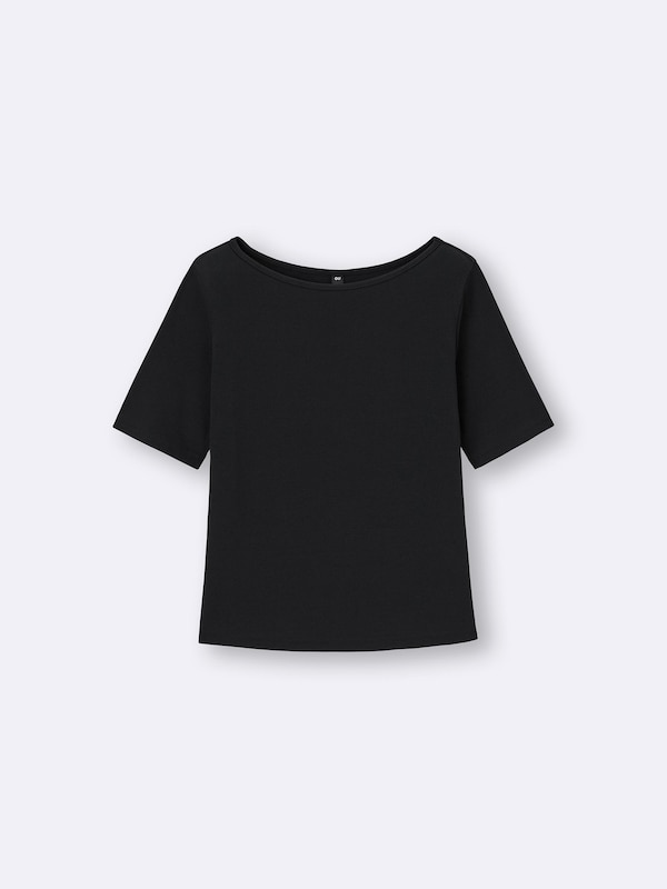 リブボートネックT