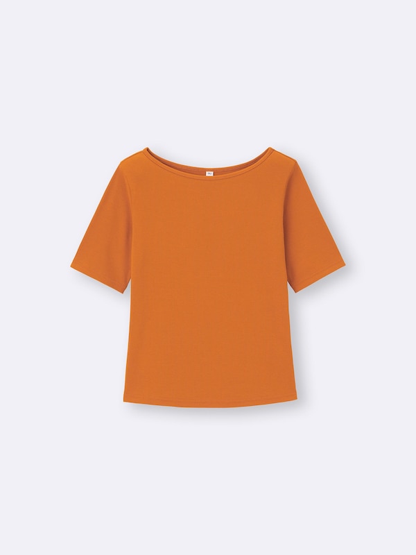 リブボートネックT