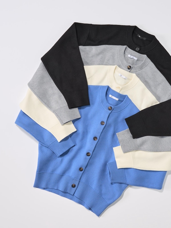 スウェットライクニットドルマンスリーブカーデ�ィガン