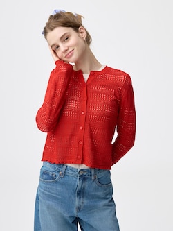 透かし編みカーディガン