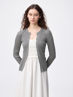 シアーリブカーディガン