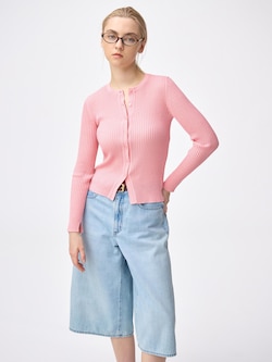 シアーリブカーディガン