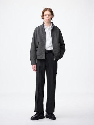 ワイドスラックス(ストライプ)+EC(丈長め78.5cm) 【メンズ】 【パンツ】【GU公式/ジーユー】 【NAVY】 ワイドスラックス(ストライプ)+EC(丈長め78.5cm) 【メンズ】 【パンツ】【GU公式/ジーユー】 【NAVY】