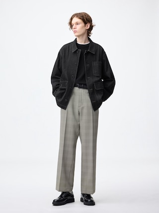 ワイドスラックス(チェック)+EC(丈長め78.5cm) 【メンズ】 【パンツ】【GU公式/ジーユー】 【LIGHT GRAY】 ワイドスラックス(チェック)+EC(丈長め78.5cm) 【メンズ】 【パンツ】【GU公式/ジーユー】 【LIGHT GRAY】