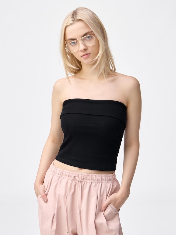 コットンブレンドリブチューブトップ(ドライ)