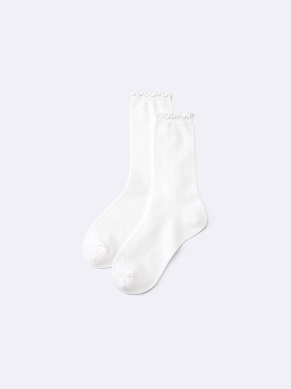 クルーソックス(透かし編み)