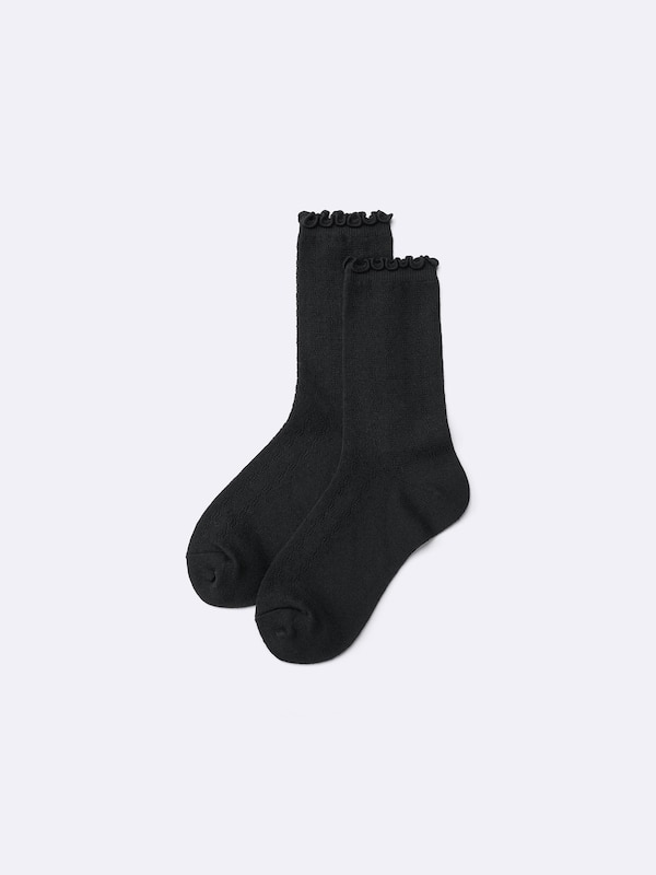 クルーソックス(透かし編み)