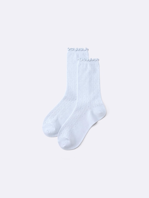 クルーソックス(透かし編み)