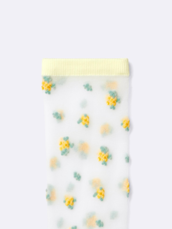 シアークルーソックス(フラワー)