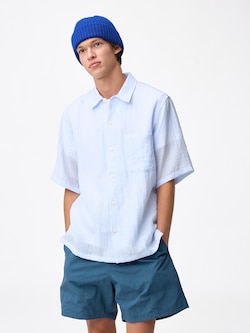 テクスチャーシャツ(5分袖)