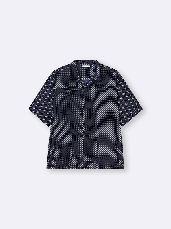 オープンカラーシャツ(5分袖)(ドット)