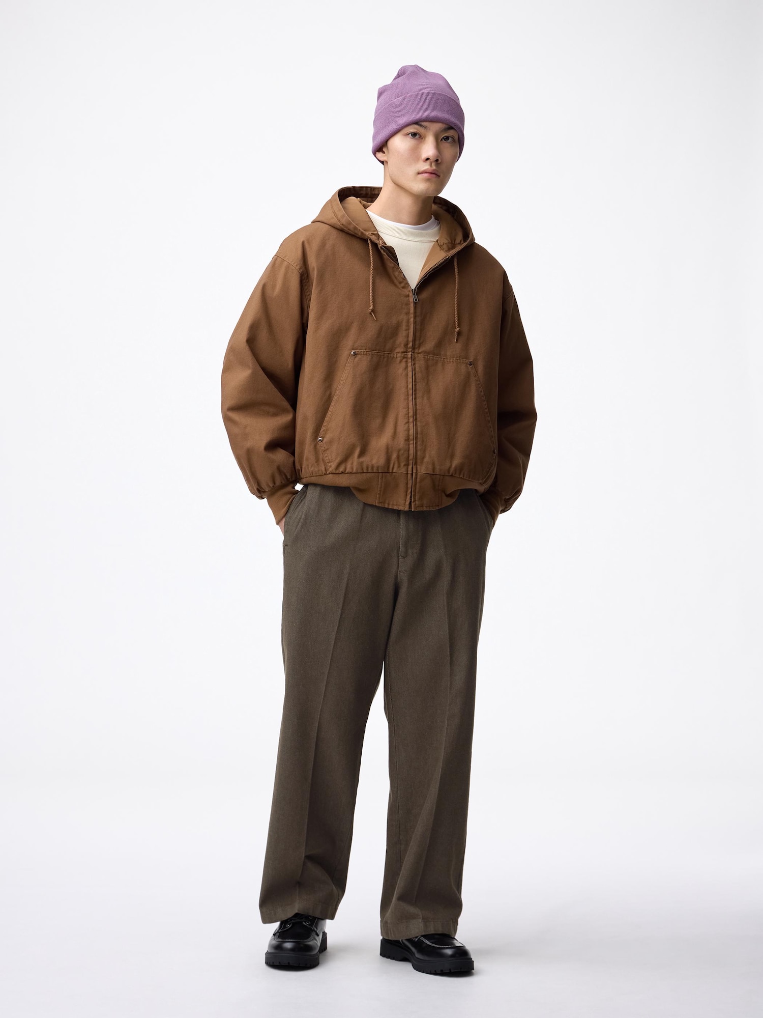 GU公式 | ツイルワイドストレートパンツ(丈標準70.5～74.5cm)