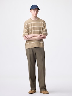 ワイドストレートスラックス+EC(丈長め79.5cm)