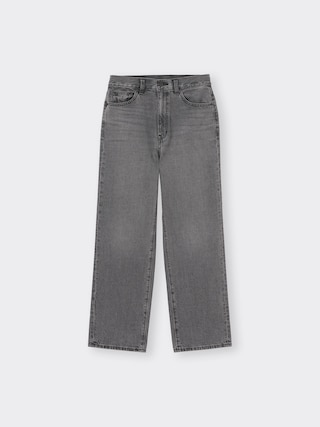 ハイライズストレートジーンズ+OS(米国仕様) 【レディース】 【パンツ】【GU公式/ジーユー】 【GRAY】